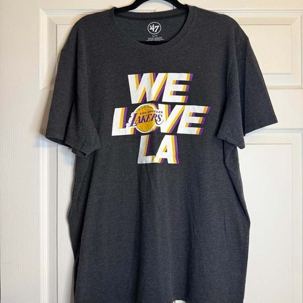 47 Brand Los Angeles Lakers We Love LA T-Shirt XL Charcoal Gray NBA